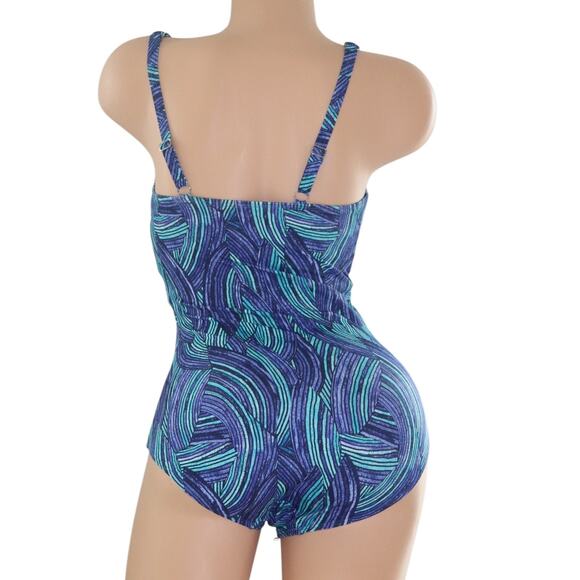 NWT L.L. Bean Women's BeanSport Swimwear, Squareneck Tanksuit Size 8 Reg - Picture 2 of 9